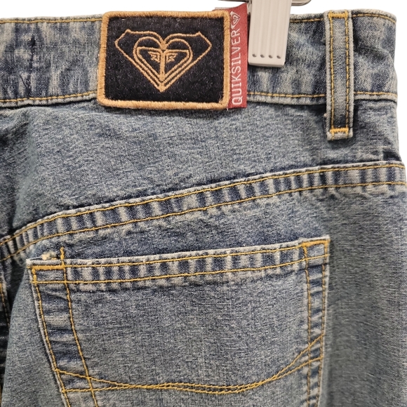 Quicksilver Roxy Vintage 90's Jeans Flared Size 11 Juniors Light Wash Blue - Picture 1 of 12